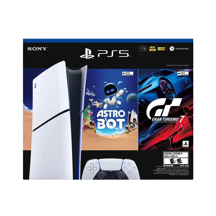 Consola PS5 Edición Digital Modelo Slim Bundle (Astro Bot - Gran Turismo 7)