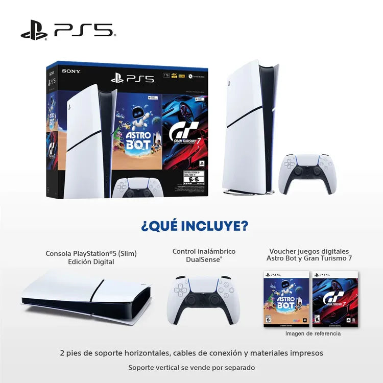 Consola PS5 Edición Digital Modelo Slim Bundle (Astro Bot - Gran Turismo 7)