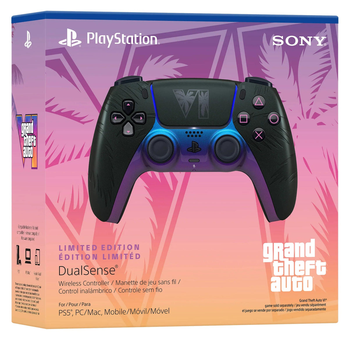 Control inalámbrico DualSense Grand Theft Auto VI Black Edición Limitada control 711719072676