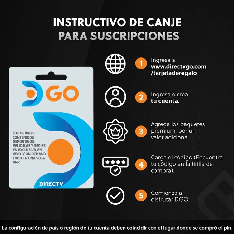 DirecTV GO 76.500 Tarjeta de regalo 196742123869