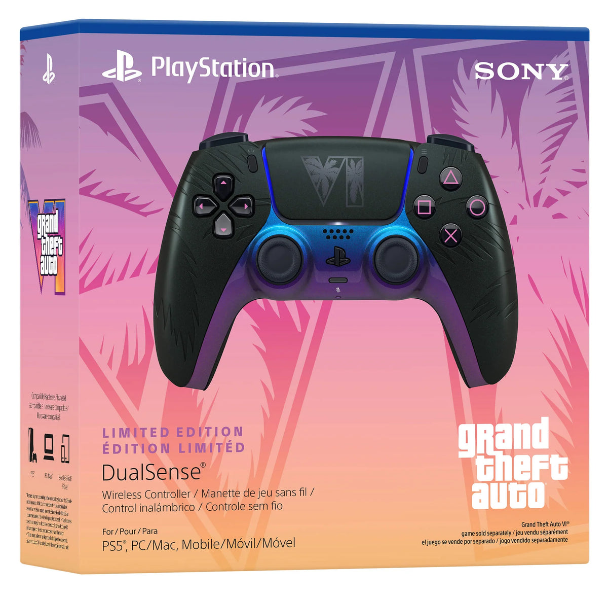 Control inalámbrico DualSense Grand Theft Auto VI Black Edición Limitada