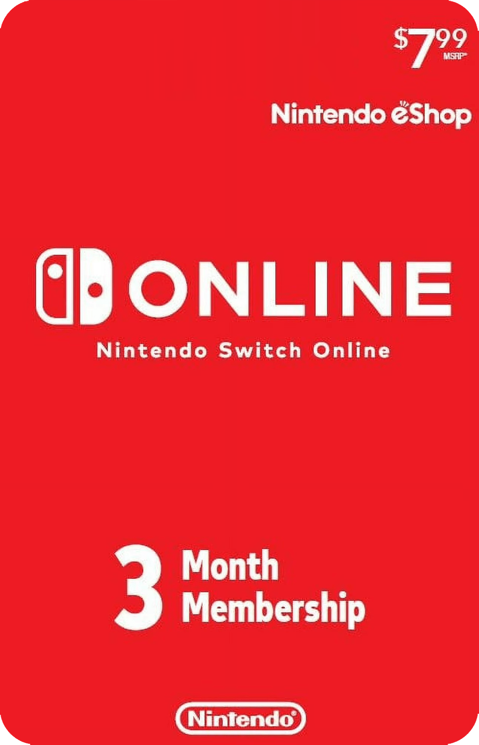 Nintendo Online 3 Months Tarjeta de regalo 799366646747