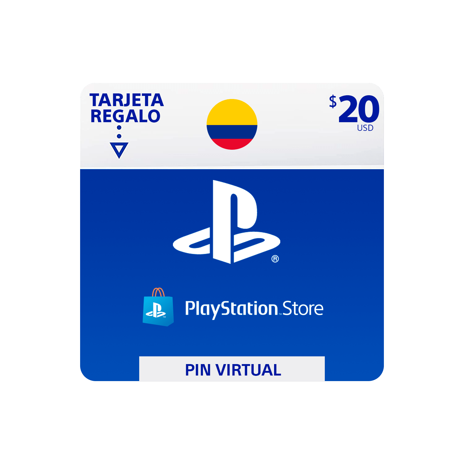 Pin Virtual PLAYSTATION $20 USD Tarjeta de regalo 799366426257