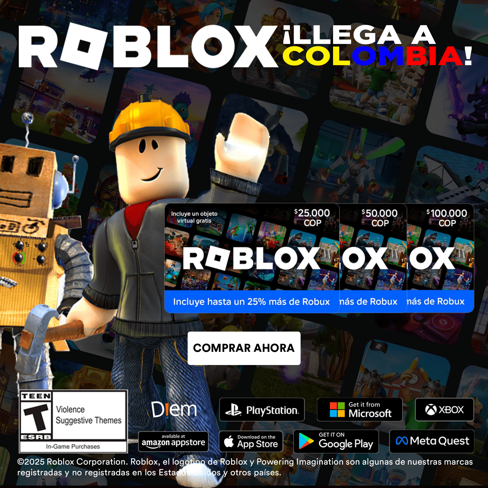 PIN Virtual Roblox Tarjeta de regalo 196742060348