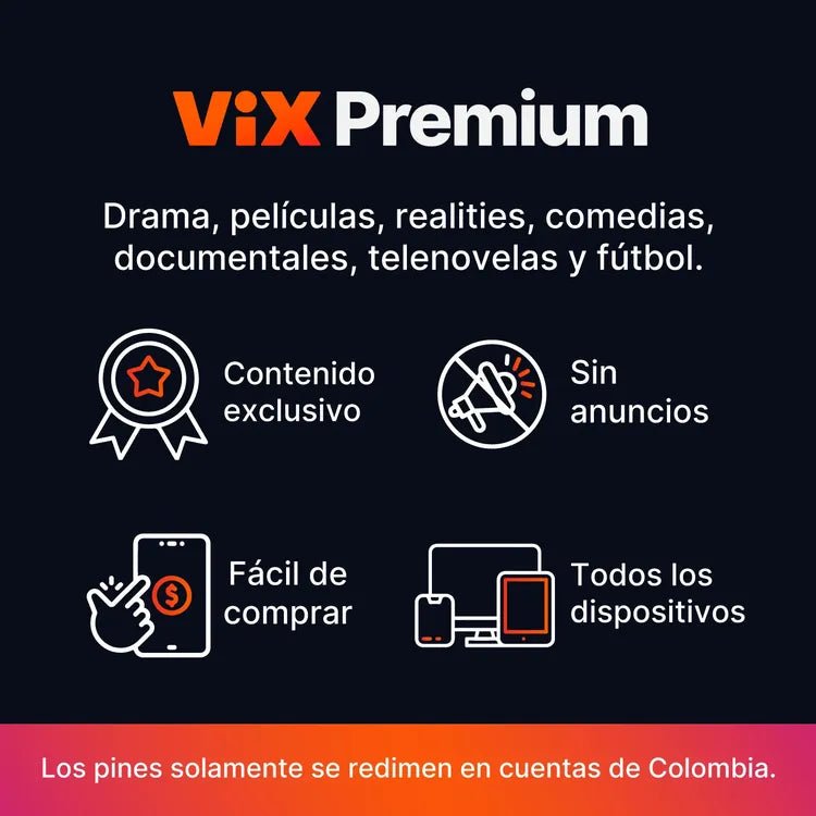 Pin Virtual VIX Premium 1 mes Tarjeta de regalo 196742077094