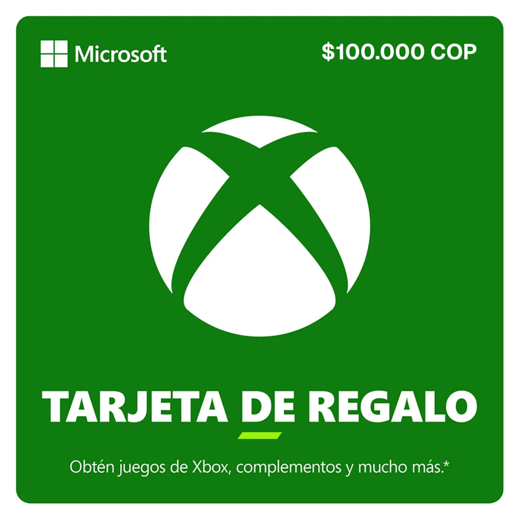 Pin Virtual XBOX $100.000 COP Tarjeta de regalo 799366421771